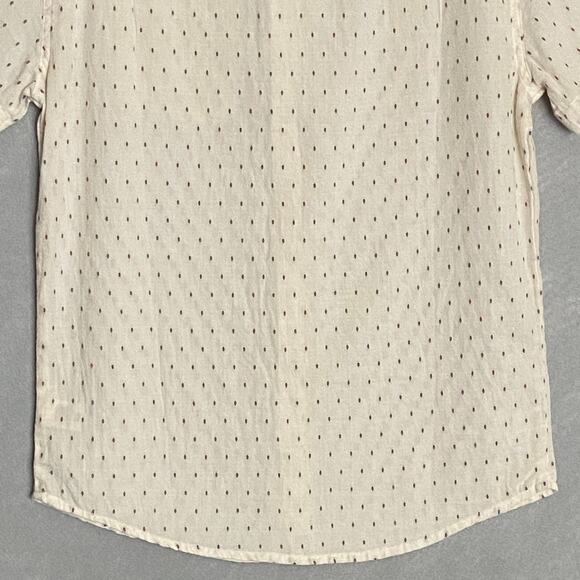 The Normal Brand Men's Small Short Sleeve Button-Up Shirt Dobby Cream NEW - Picture 7 of 11